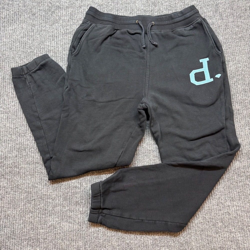 Diamond Supply Co Black Jogger Pants L Blue Graphic Relaxed Streetwear Skate